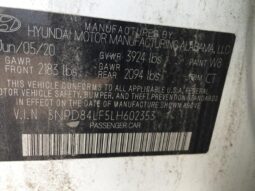 Salvaged Cars 2020 Hyundai Elantra