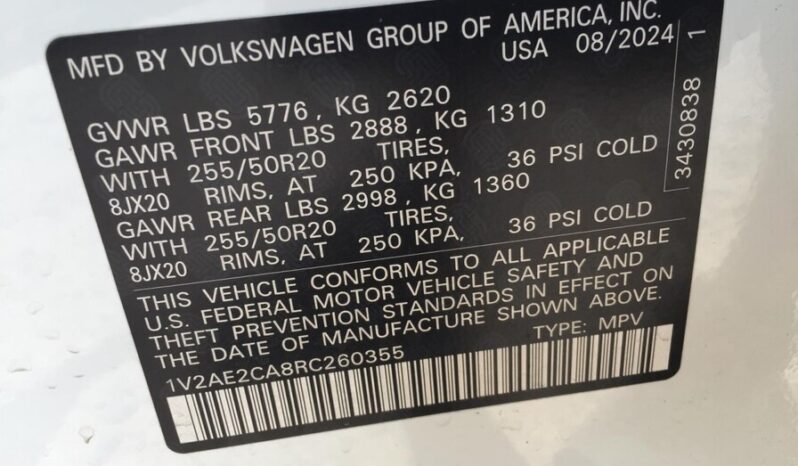 
								Salvaged Cars 2024 Volkswagen Atlas Cross Sport full									