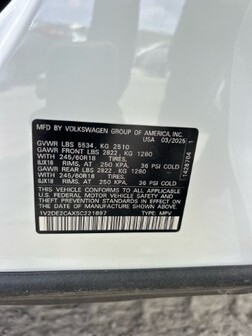 Salvaged Cars 2025 Volkswagen Atlas Cross Sport