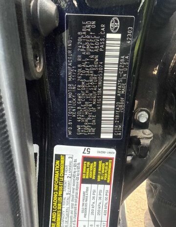
								Salvaged Cars 2022 Toyota Camry full									
